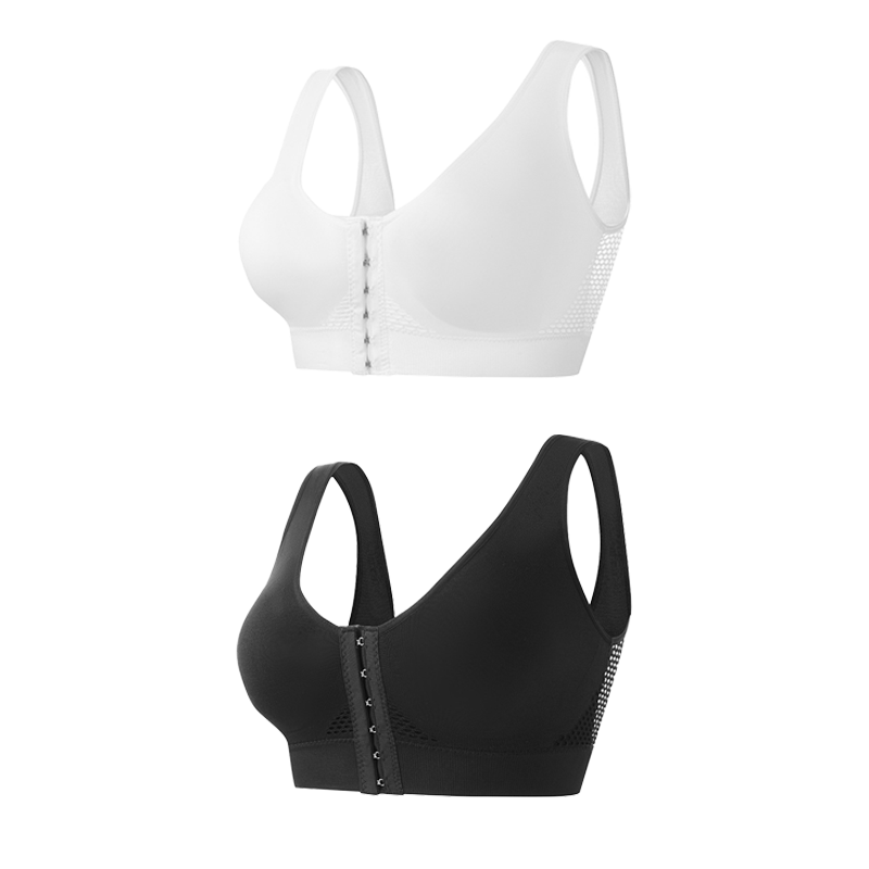 Draadloze comfort bh met voorsluiting en brede schouderbanden-12