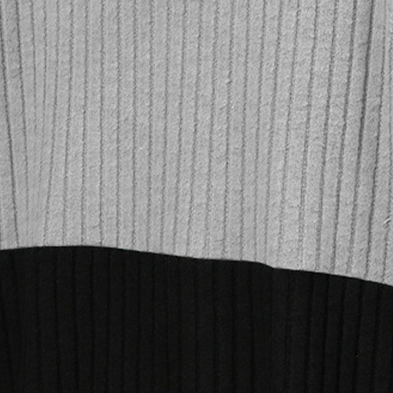 Gebreide hoodie met halve rits en colourblock design-10