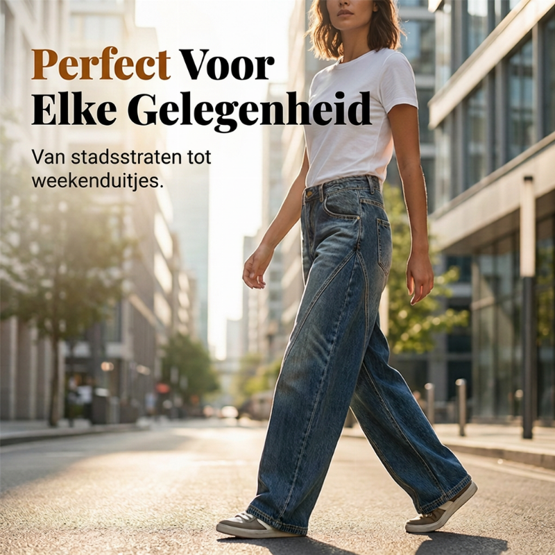 Wijde high-waist jeans met vintage wassing-6