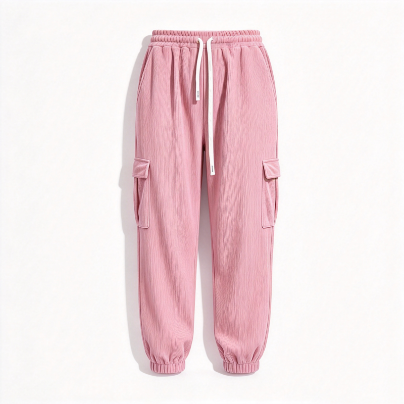 Corduroy cargo jogger met elastische taille-10
