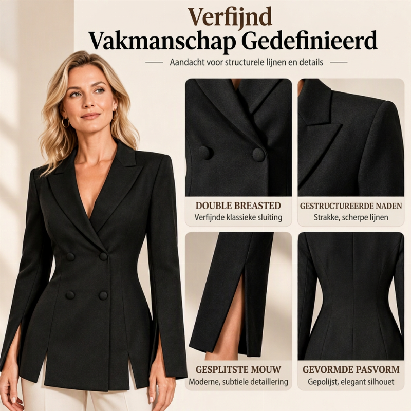 Getailleerde blazer met dubbele knoopsluiting voor dames-1