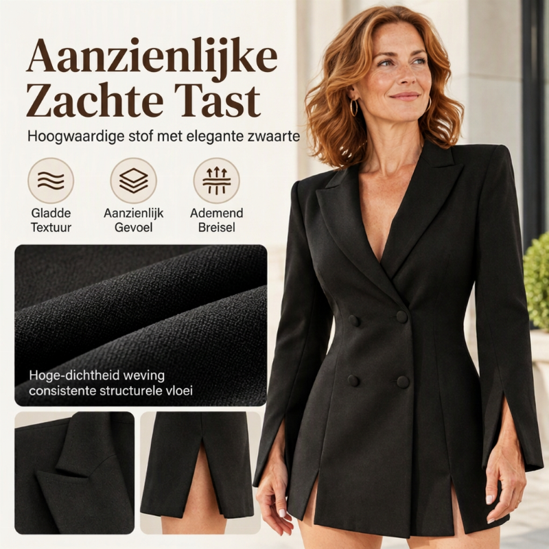 Getailleerde blazer met dubbele knoopsluiting voor dames-3
