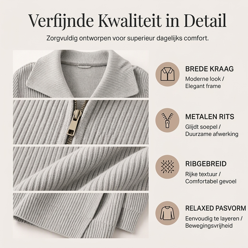 Chique damesvest met asymmetrische rits-1