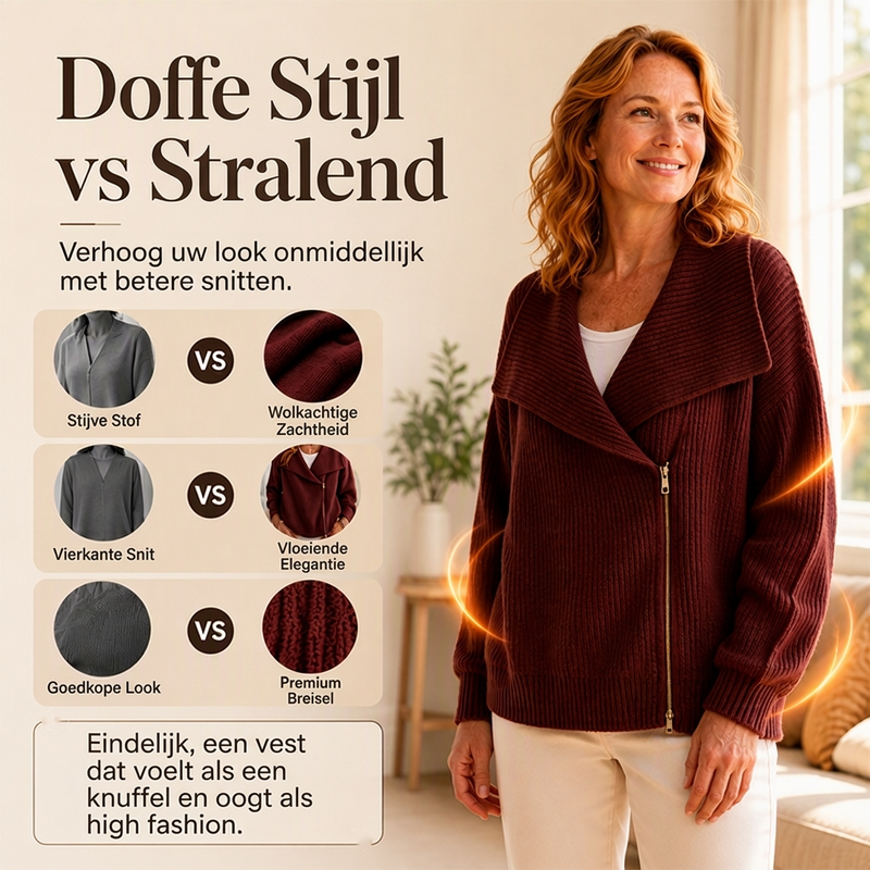 Chique damesvest met asymmetrische rits-3