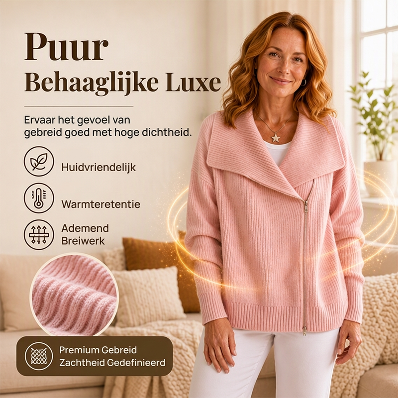 Chique damesvest met asymmetrische rits-4