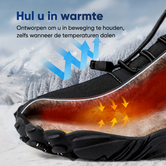 Warme barefoot winterboots met brede neus