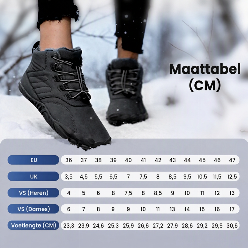 Warme barefoot winterboots met brede neus-6