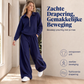 Tweedelige loungeset met halve rits en wijde broek-3