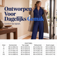 Tweedelige loungeset met halve rits en wijde broek-6