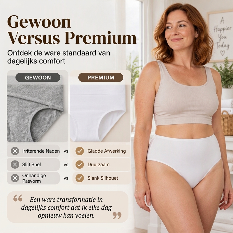 Naadloze high-waist slip voor dames-3