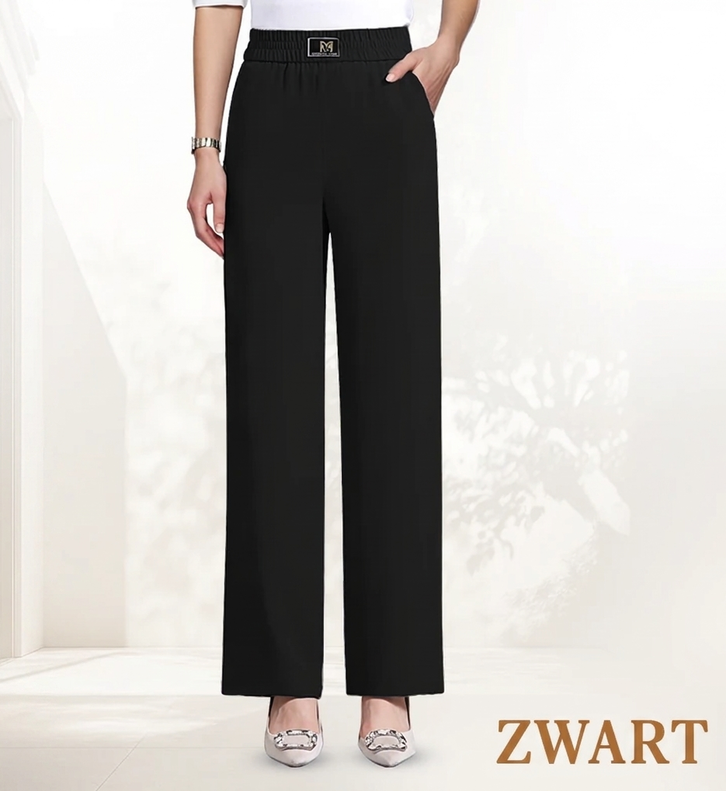 Elastische pull-on pantalon met wijde pijpen-9