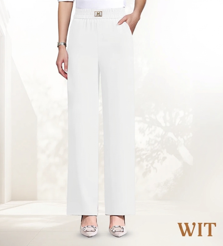Elastische pull-on pantalon met wijde pijpen-10