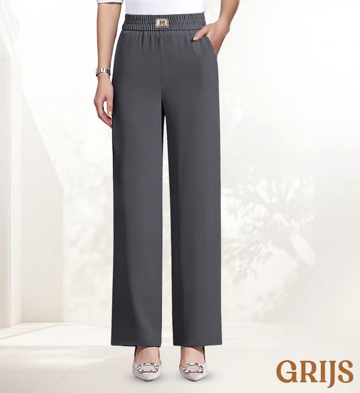 Elastische pull-on pantalon met wijde pijpen-11