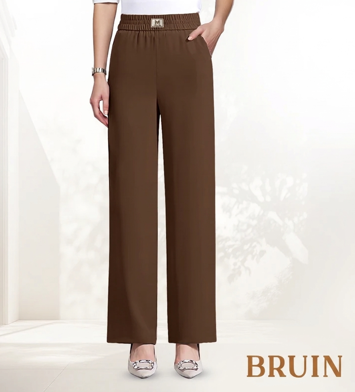 Elastische pull-on pantalon met wijde pijpen-12