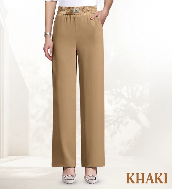 Elastische pull-on pantalon met wijde pijpen-13