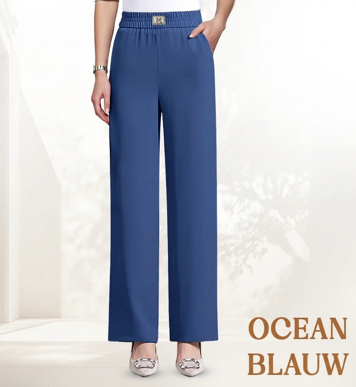 Elastische pull-on pantalon met wijde pijpen-14