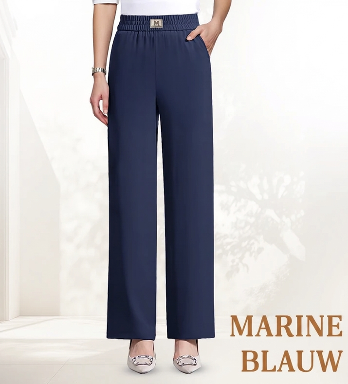 Elastische pull-on pantalon met wijde pijpen-15
