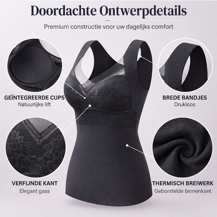 Dames slim fit thermisch camisole met ingebouwde bh-1