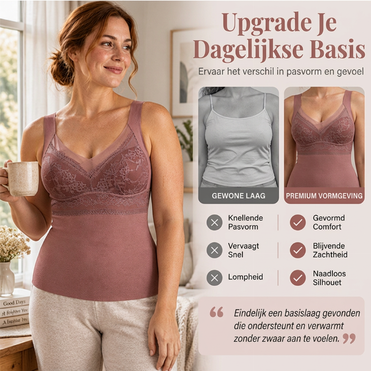 Dames slim fit thermisch camisole met ingebouwde bh-3