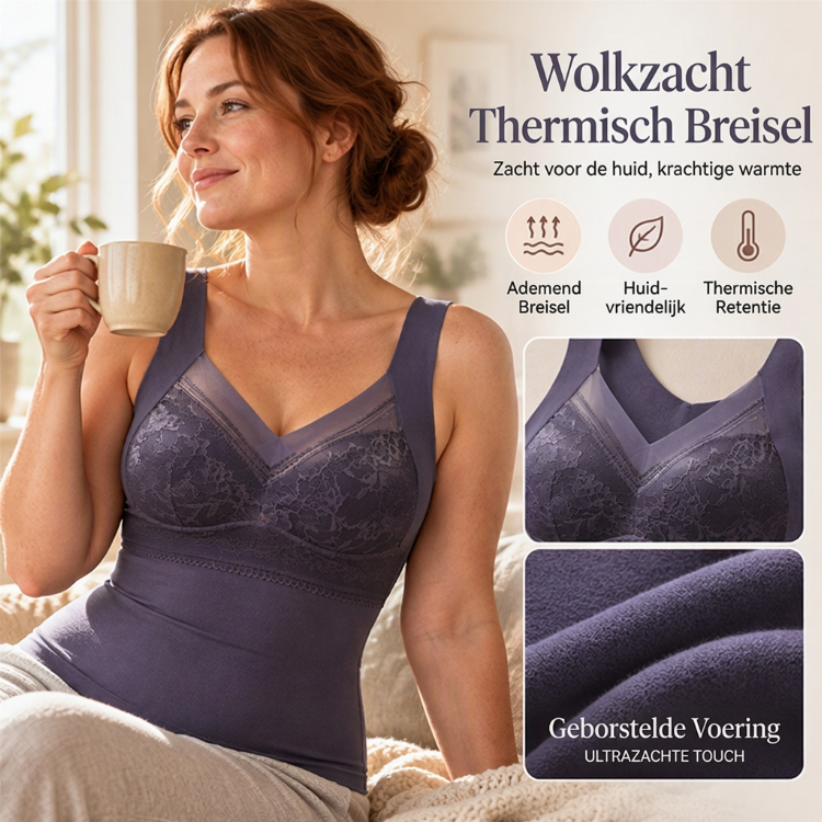 Dames slim fit thermisch camisole met ingebouwde bh-4