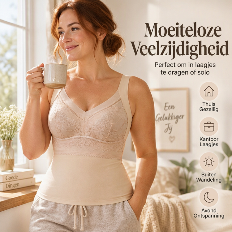 Dames slim fit thermisch camisole met ingebouwde bh-5