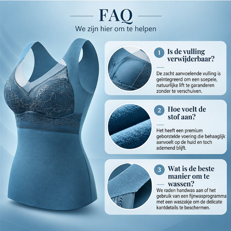 Dames slim fit thermisch camisole met ingebouwde bh-6