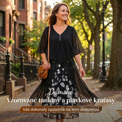 ✨ 🌸Шифонена рокля в стил двуделен модел｜В различни цветове💐