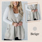 Oversized Gebreid Trui-Vest met V-Hals en Zijzakken-9