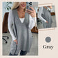 Oversized Gebreid Trui-Vest met V-Hals en Zijzakken-10
