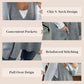 Oversized Gebreid Trui-Vest met V-Hals en Zijzakken-5